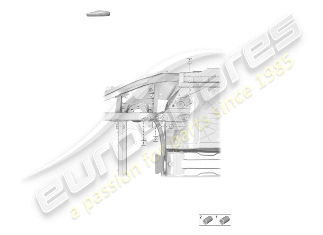 porsche 2020 (taycan 9j1-1) vorderachsträger vorn stabilisator hochvoltbatterie teileübersicht