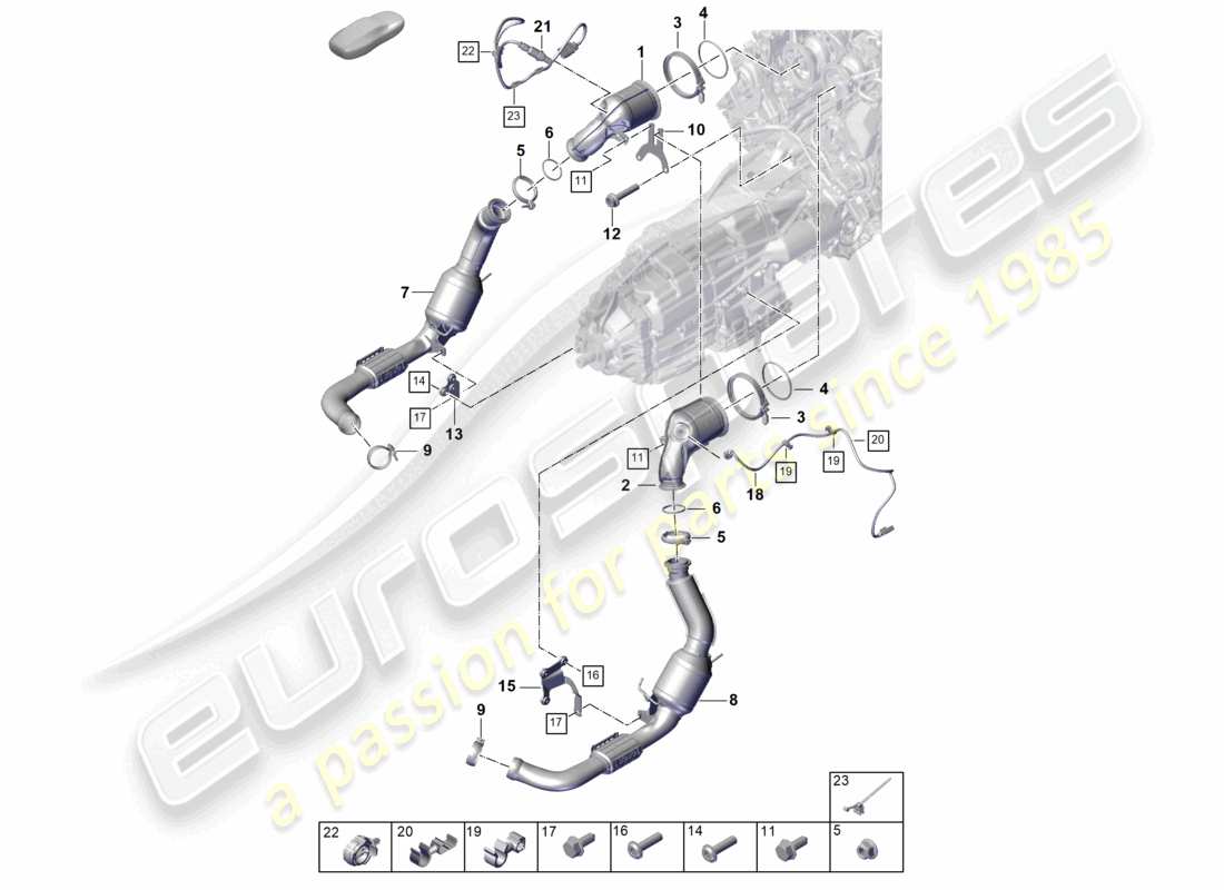 porsche 2024 (panamera 976) abgasanlage katalysator lambdasonde teilediagramm