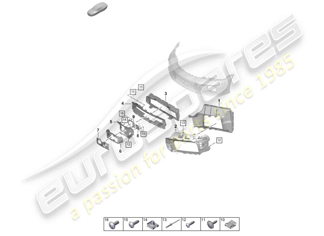 porsche 2024 (992-2) stoßfänger vorne luftführung und einzelteile sport design paket teilediagramm