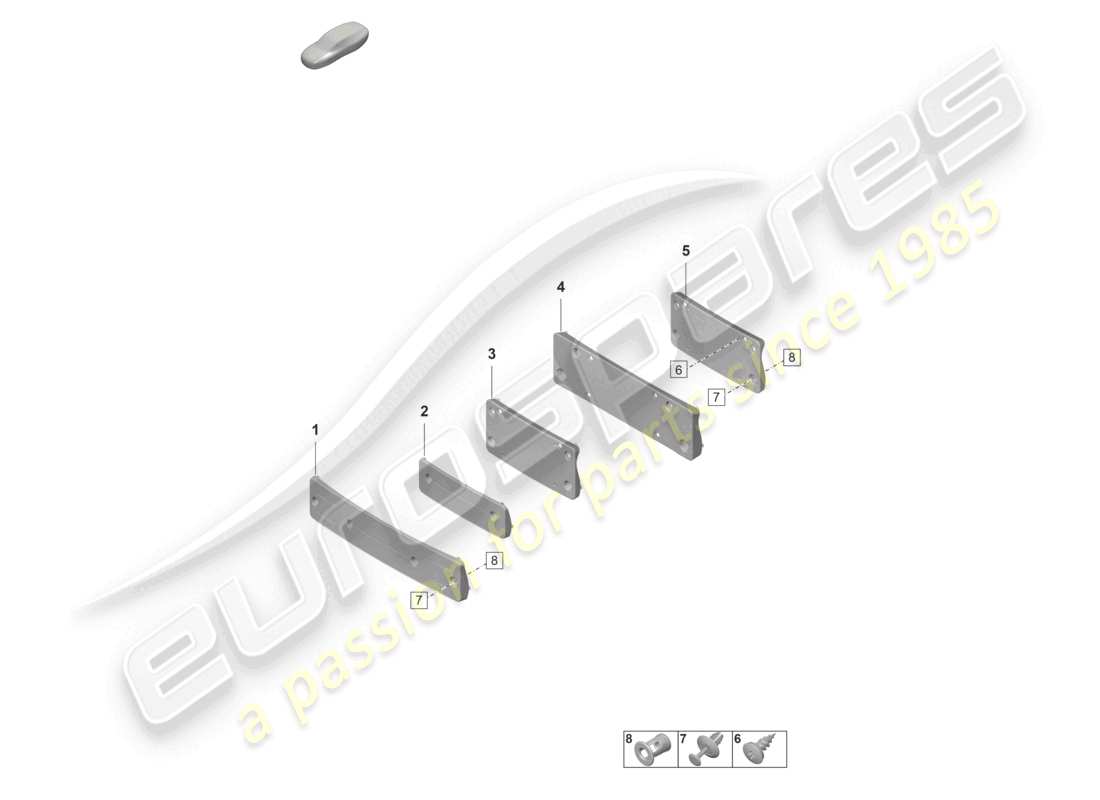 porsche 2021 (taycan 9j1-1) kennzeichenhalter sport design paket teileübersicht