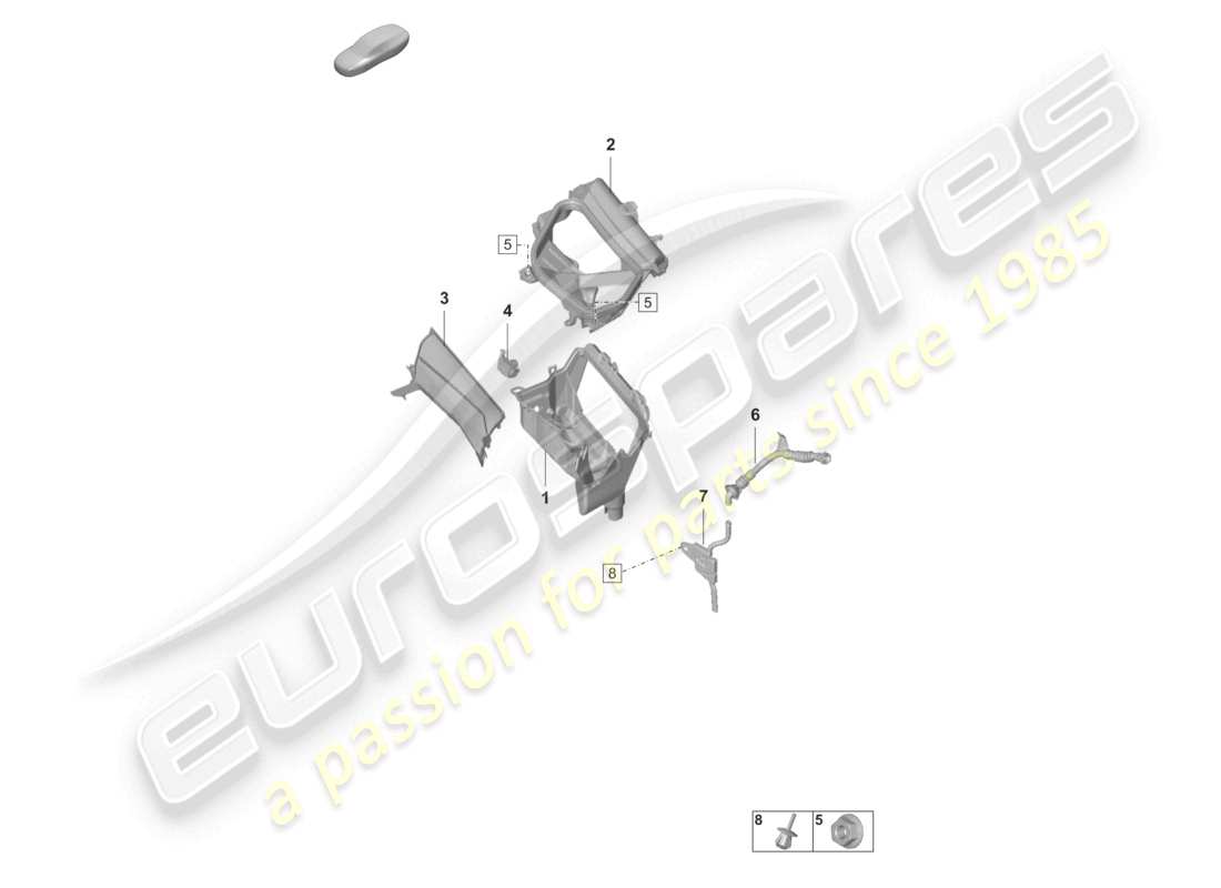 porsche 2023 (taycan 9j1-1) klimaanlage/heizung/zusatzheizung frischluft-ansaugwasserkasten teilediagramm