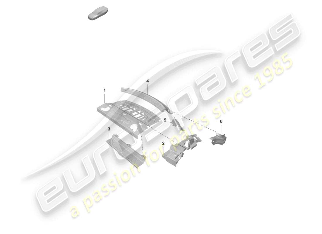 porsche 2023 (taycan 9j1-1) verbindungsblech hutablage - dach ersatzteilzeichnung
