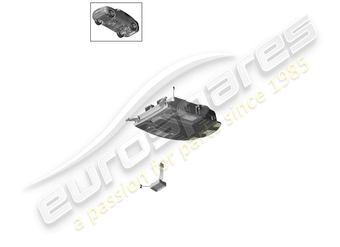 porsche 2023 (cayenne e3 9ya/9yb) dachkonsole vorne ersatzteilzeichnung