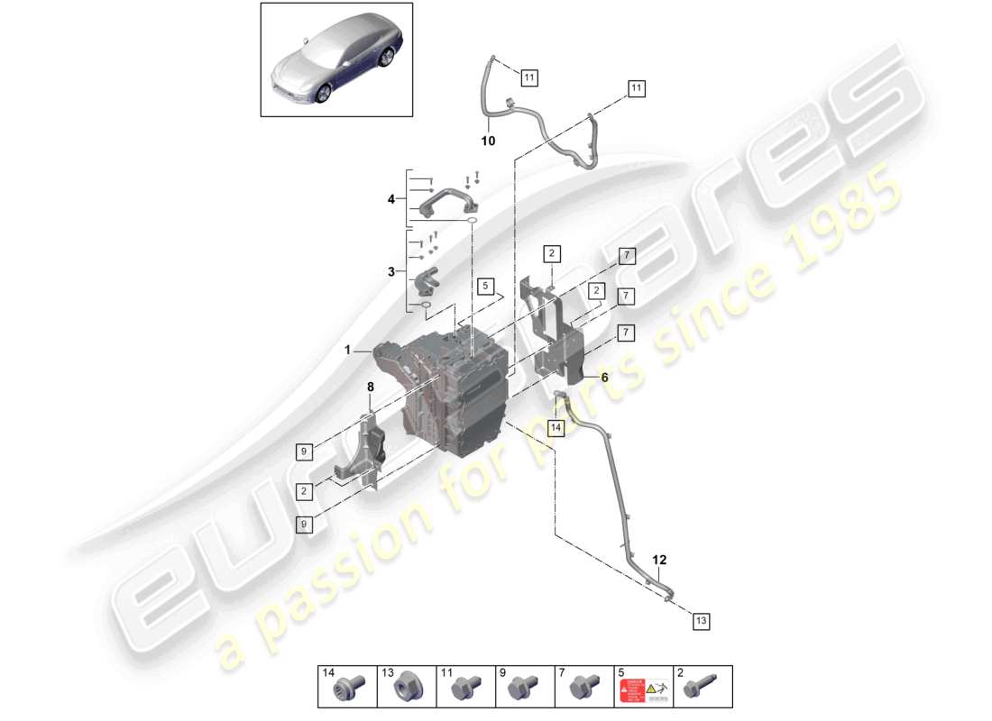 porsche 2021 (panamera 971-1) leistungs- und steuerelektronik - für elektroantriebe teilediagramm
