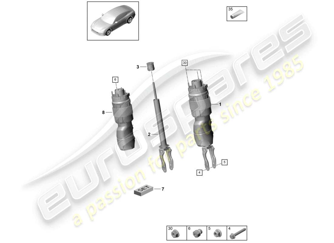 porsche 2021 (panamera 971-1) luftfeder-ersatzteildiagramm