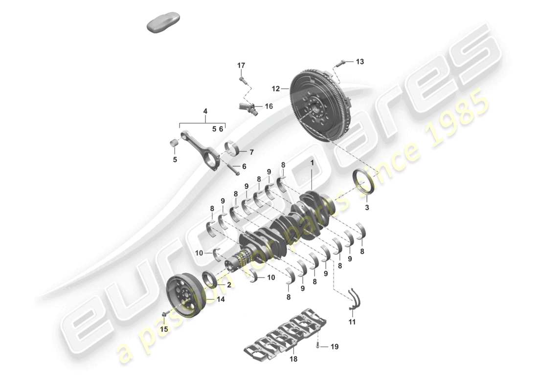 porsche 2023 (992-1) kurbelwelle pleuel schwungrad teile diagramm