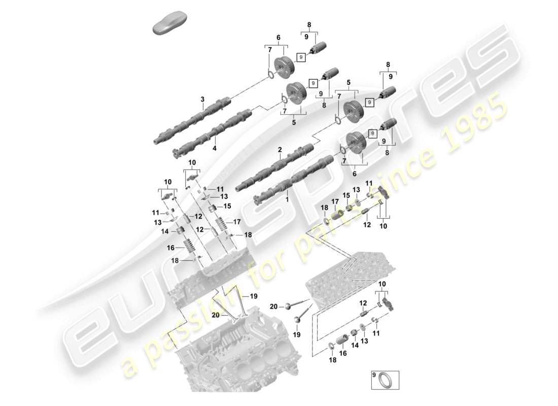 porsche 2023 (panamera 971-2) nockenwelle, ventile ersatzteildiagramm