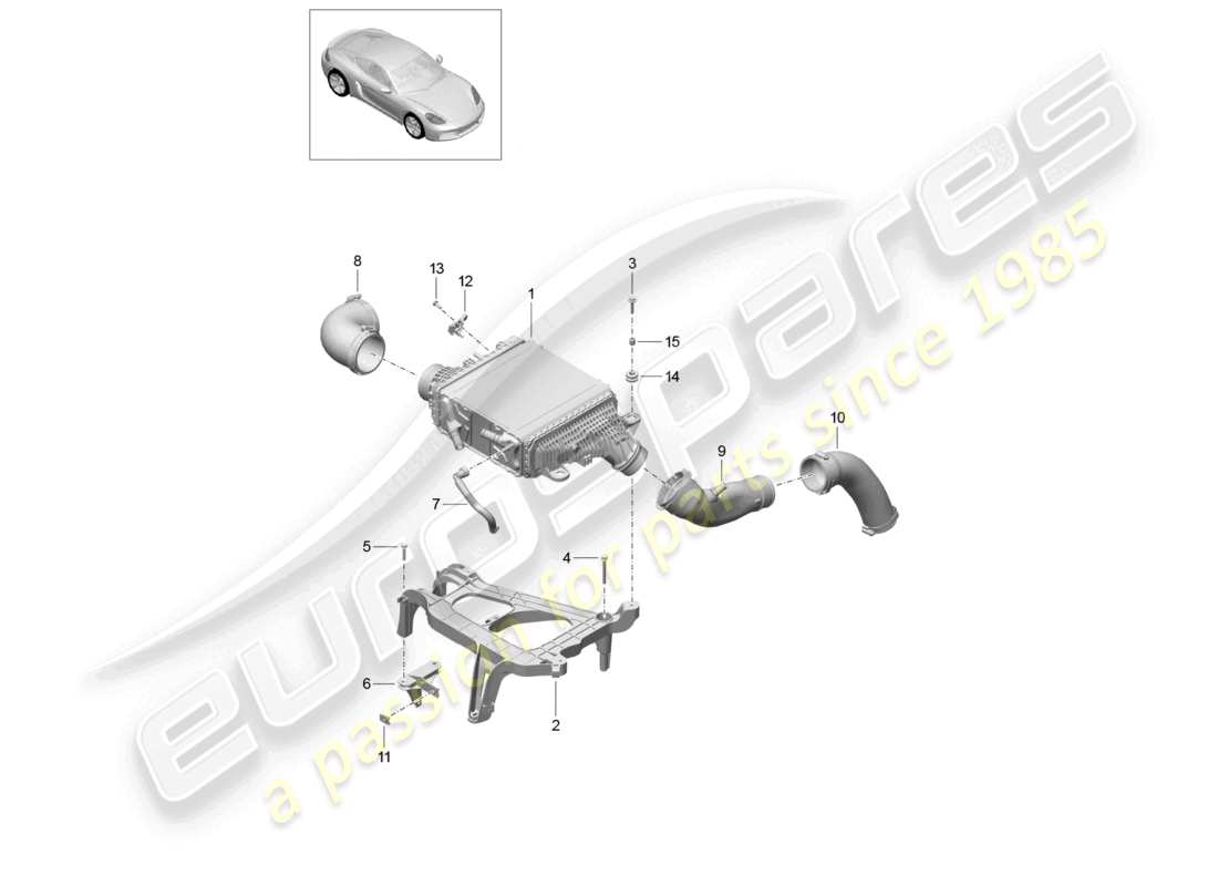 porsche 2025 (718 cayman) ladeluftkühler teilediagramm