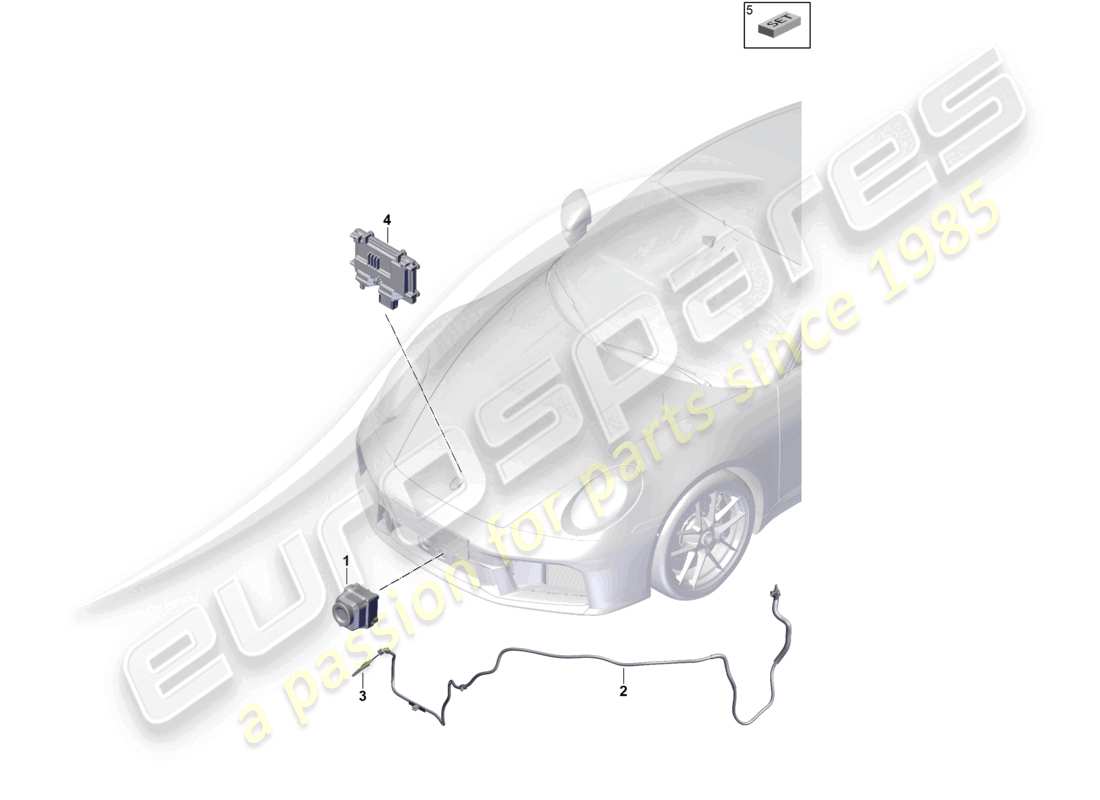 porsche 2024 (992-2) kamera für nachtsichtsystem einzelteile für fahrzeuge mit nachtsichtsystem teilediagramm