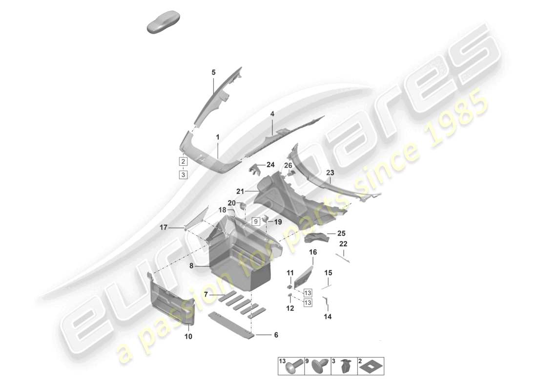 porsche 2024 (992-1) gepäckraumverkleidung ersatzteildiagramm