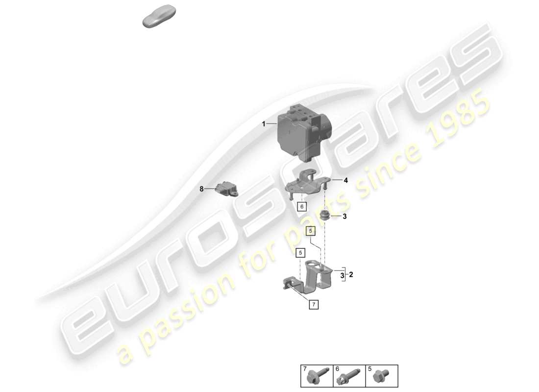 porsche 2020 (718 cayman gt4) hydraulikaggregat antiblockiersystem -abs- ersatzteilliste