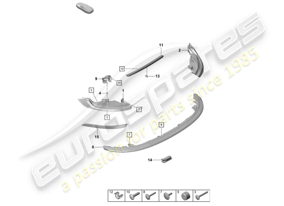 porsche 2024 (992-2 turbo / s) rücklicht zusätzliches bremslicht kennzeichenlicht teilediagramm