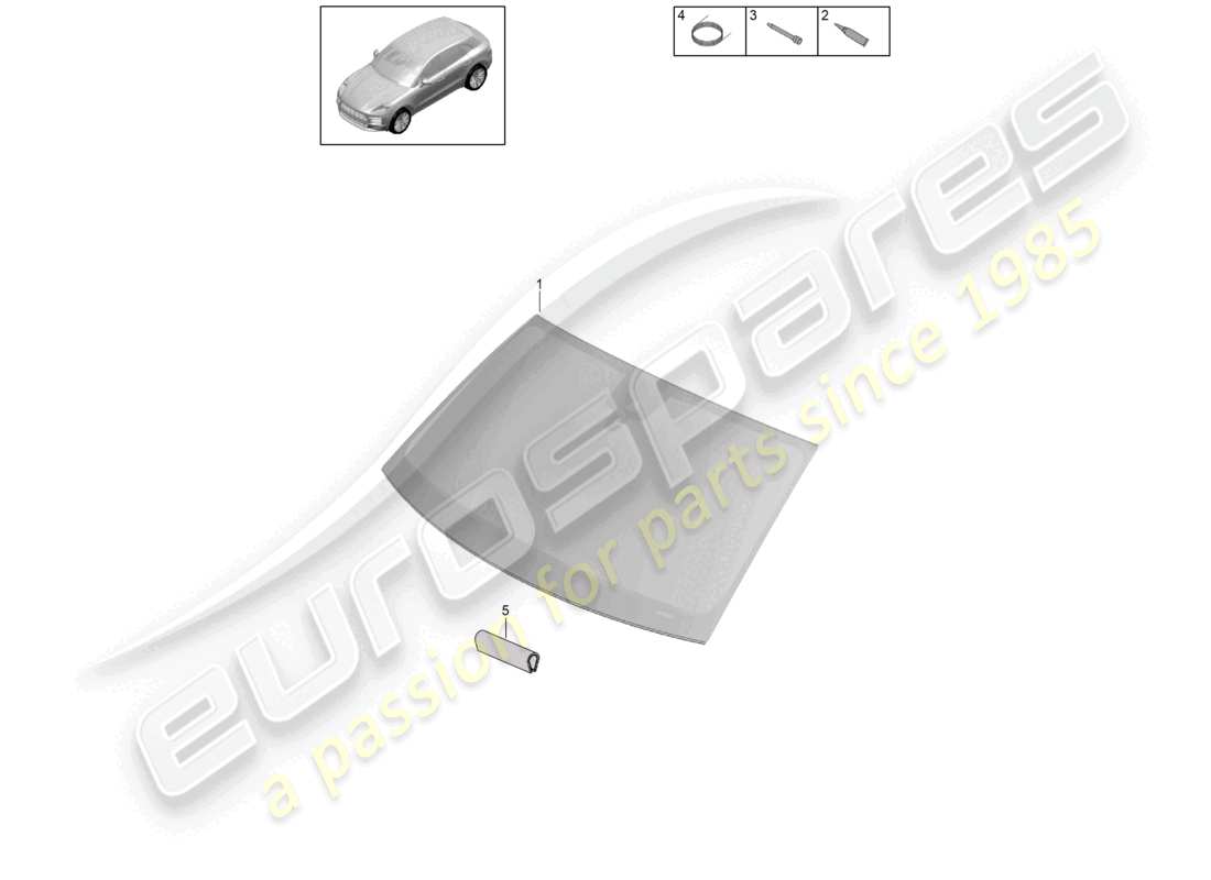 porsche 2024 (macan) windschutzscheibe teilediagramm