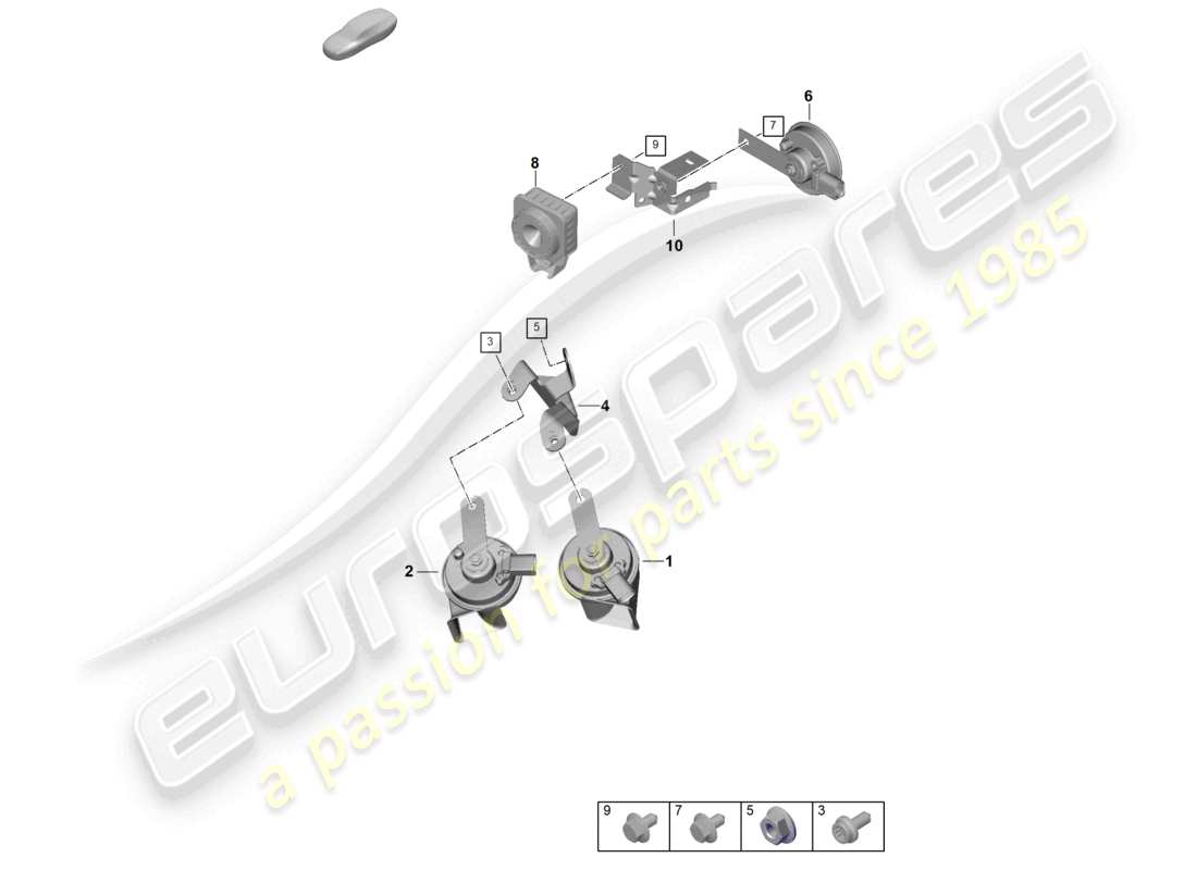 porsche 2024 (992-2) fanfare signalhorn alarmsystem teilediagramm
