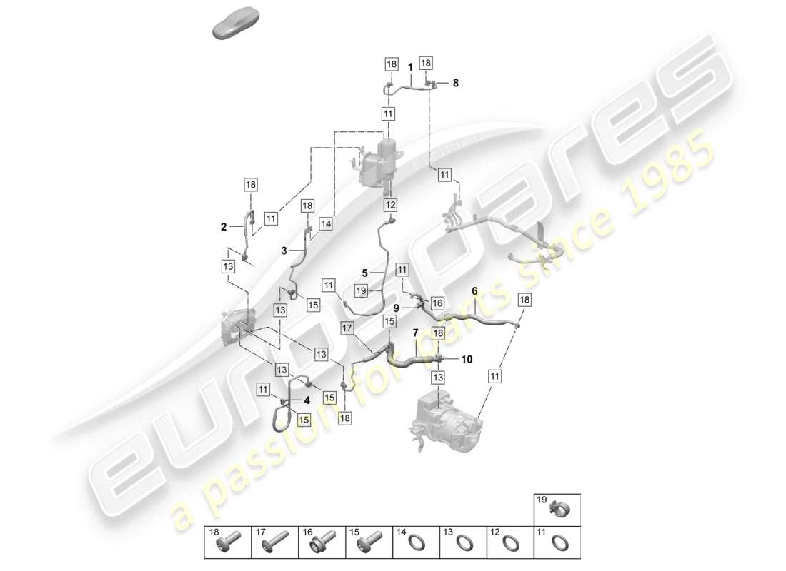 porsche 2026 (taycan 9j1-2) klimaanlage kältemittelleitung teilediagramm