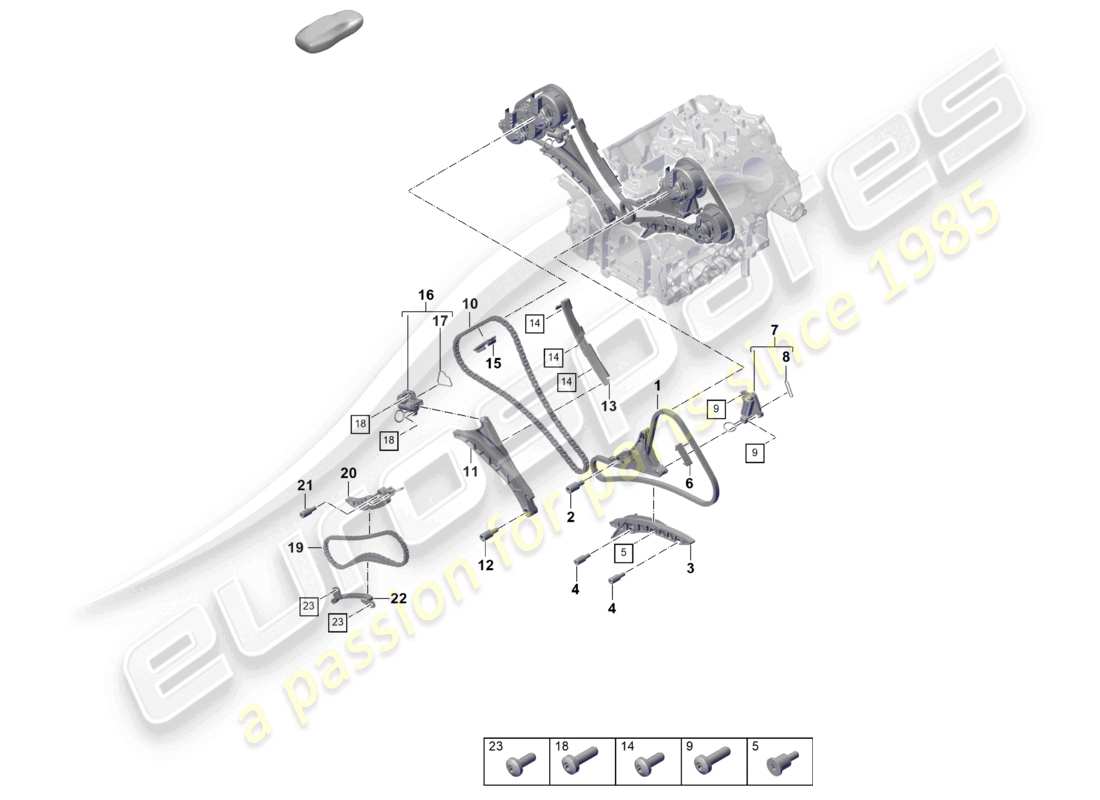 porsche 2025 (cayenne e3 pa) steuerketten-gleitschiene kettenspanner teilediagramm