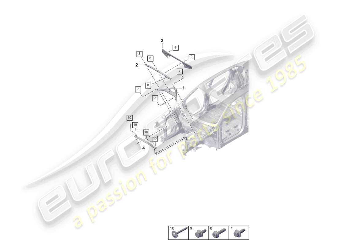 porsche 2022 (cayenne e3 9ya/9yb) kuppelstrebe teilediagramm