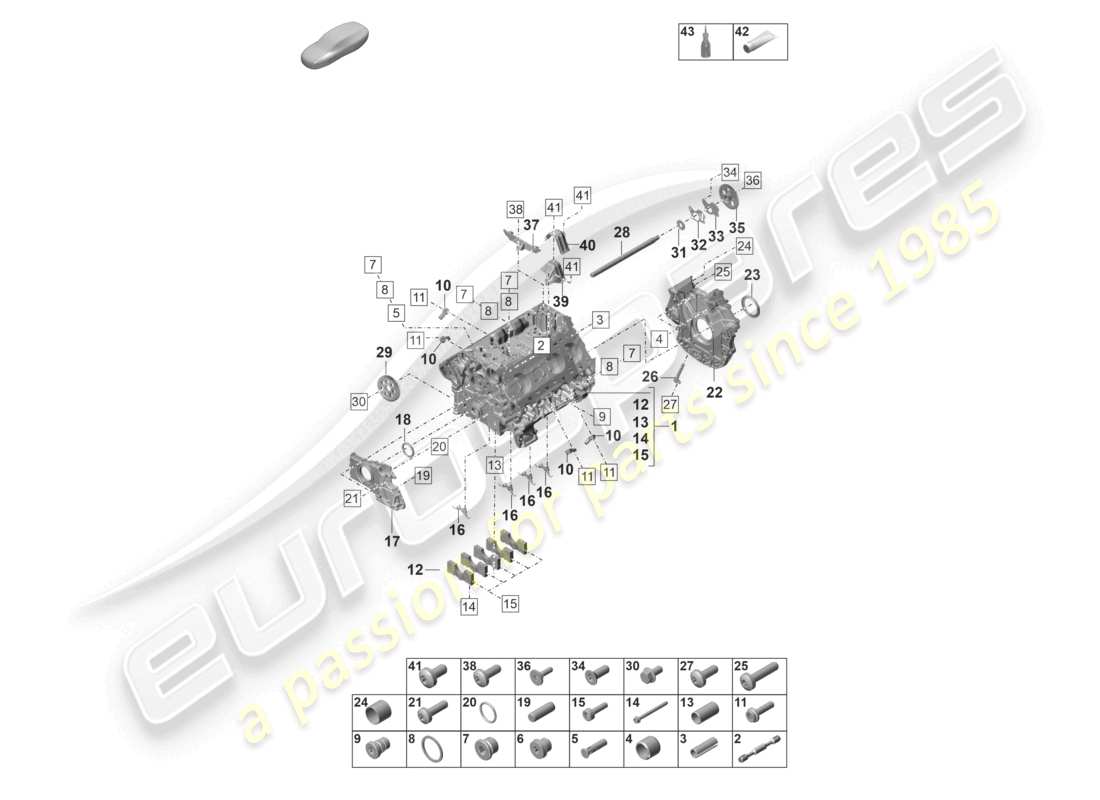 porsche 2024 (panamera 971-2) kurbelgehäuse einzelteile teilediagramm