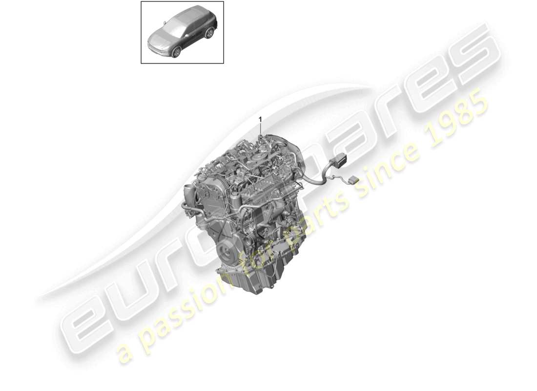 porsche 2022 (cayenne e3 9ya/9yb) ersatzmotor (komplett) teilediagramm