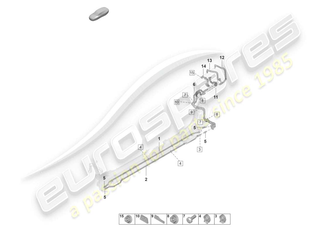 porsche 2022 (taycan 9j1-1) kühlmittelrohr hinten ersatzteildiagramm