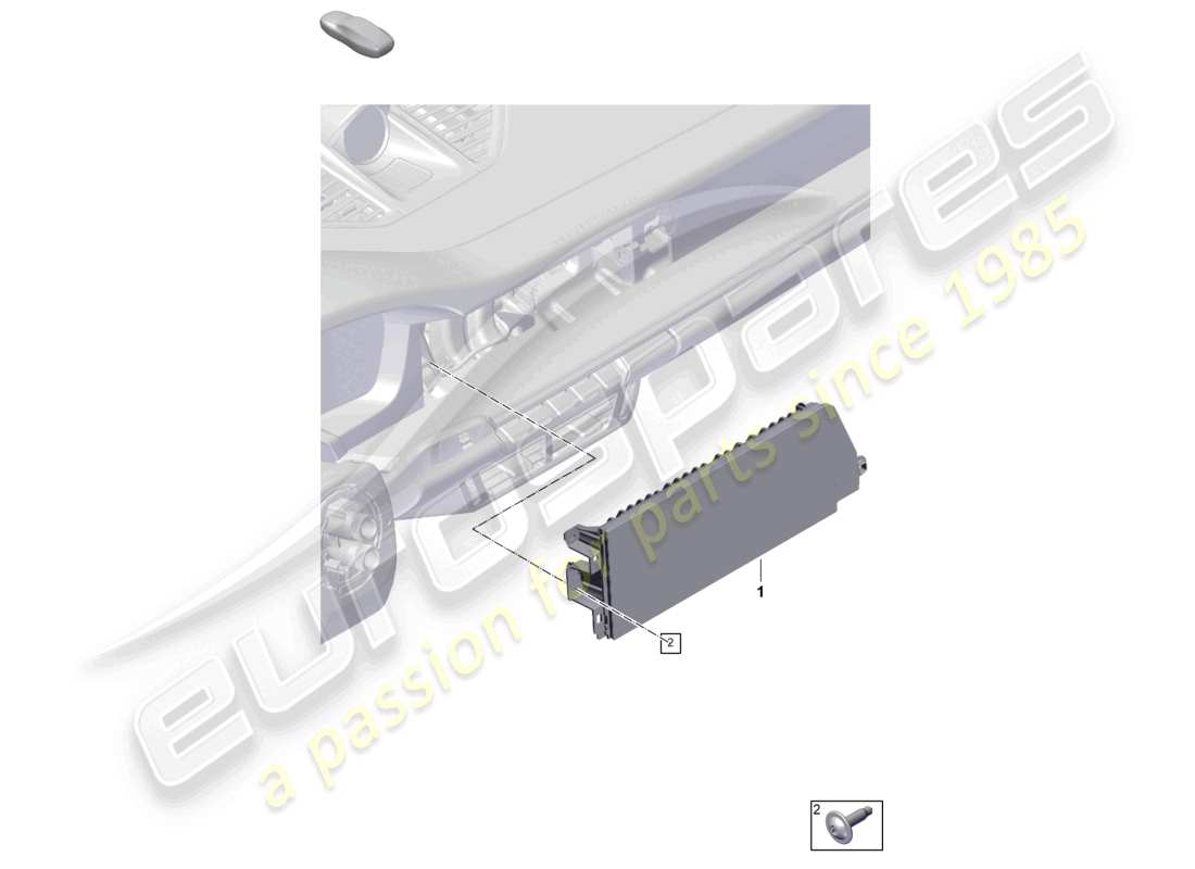 porsche 2026 (992-2 gt3) anzeigeeinheit und bedienfeld mit touchscreen teilediagramm