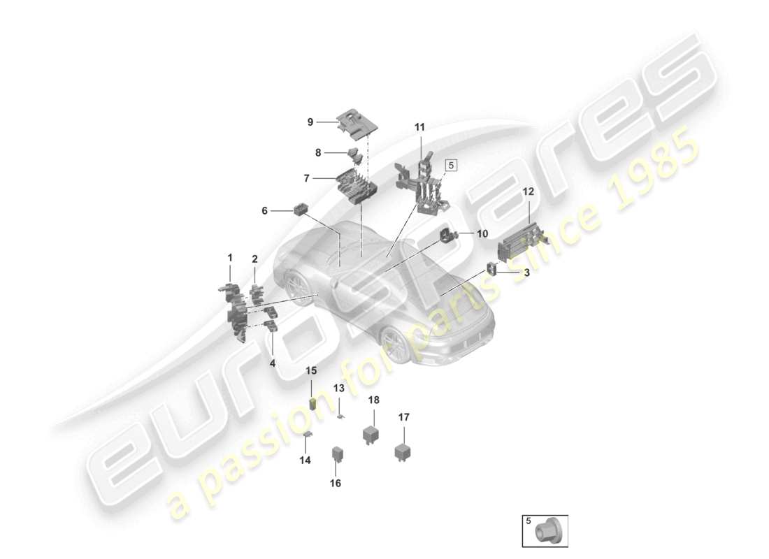 porsche 2021 (992-1 turbo / s) zentralelektrik armaturenbrett ersatzteilübersicht