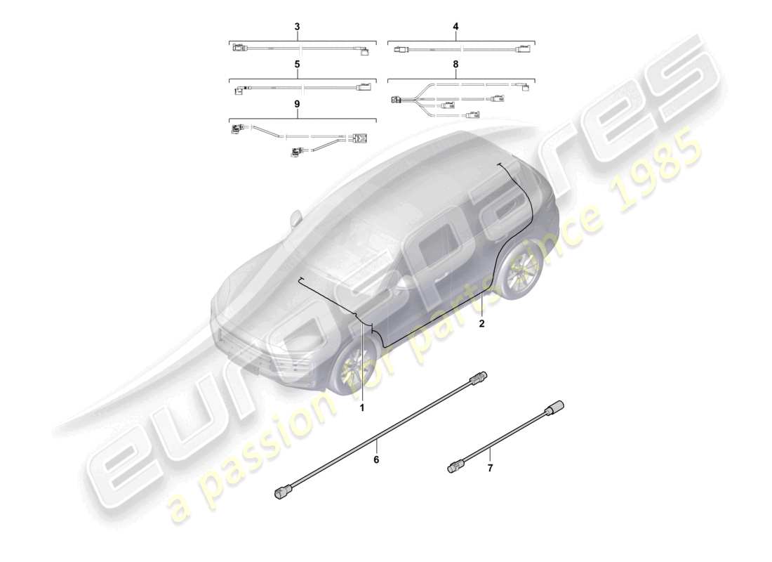 porsche 2025 (cayenne e3 pa) antennenanschlussleitung teilediagramm