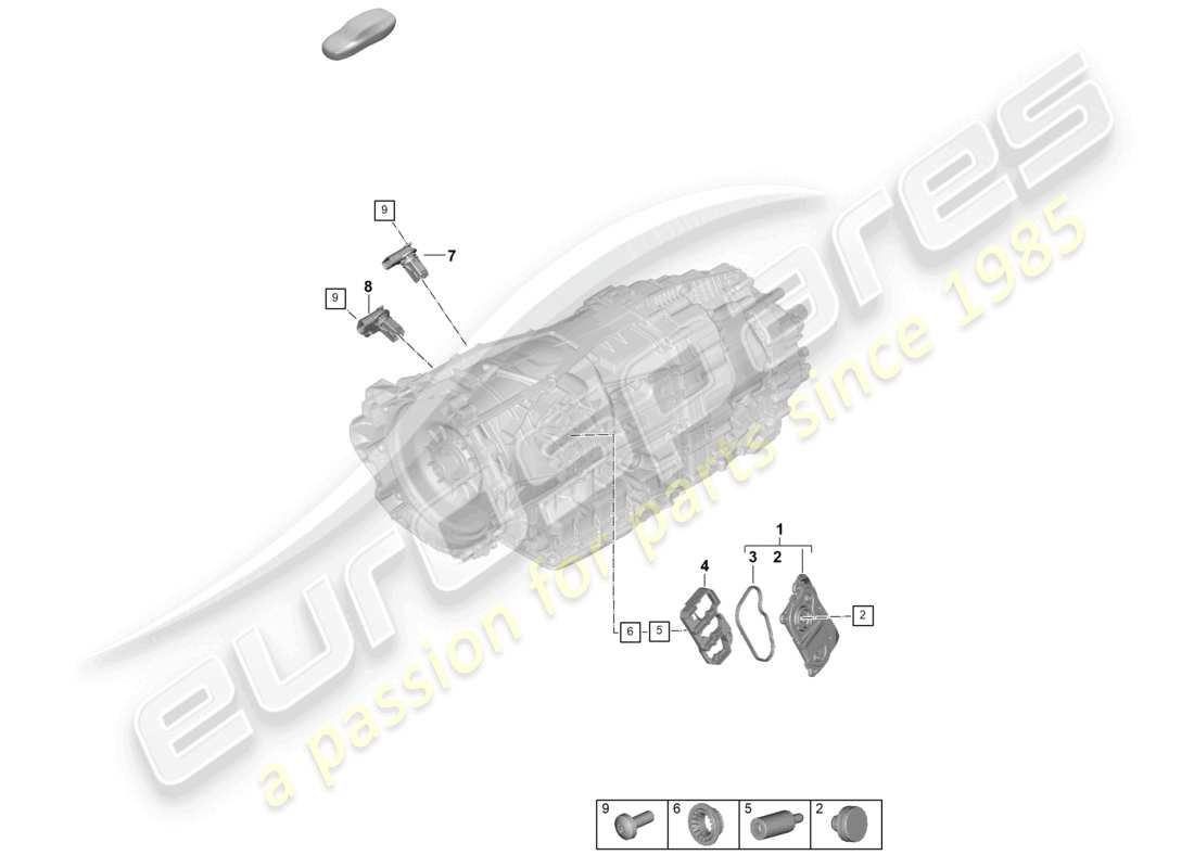 porsche 2024 (panamera 976) 8-speed doppelkupplungsgetriebe - pdk - für fahrzeuge mit hybridantrieb zubehör teilediagramm
