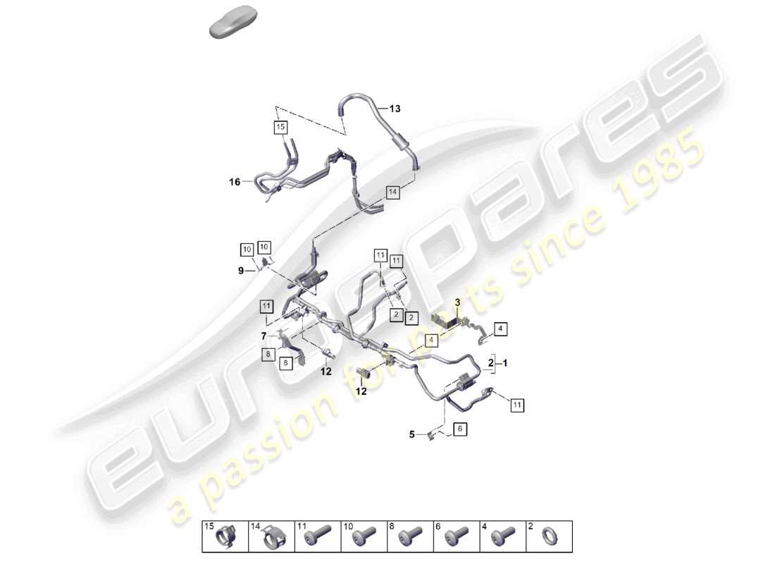 porsche 2023 (cayenne e3 pa) entlüftungsleitung tankentlüftung teilediagramm