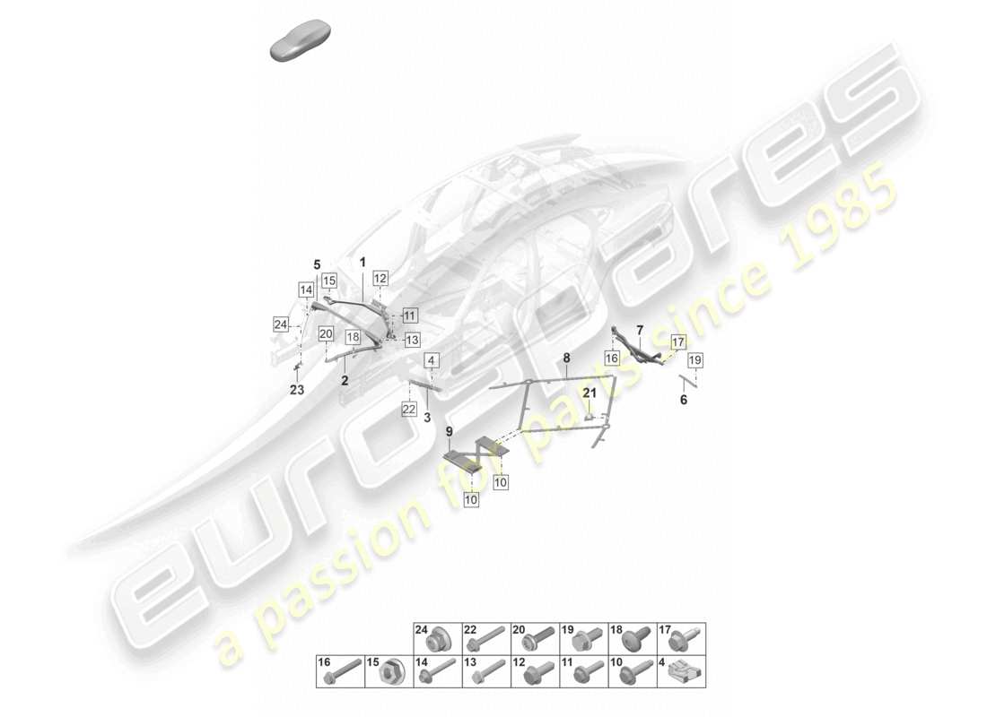 porsche 2024 (panamera 971-2) dome strut-ersatzteildiagramm