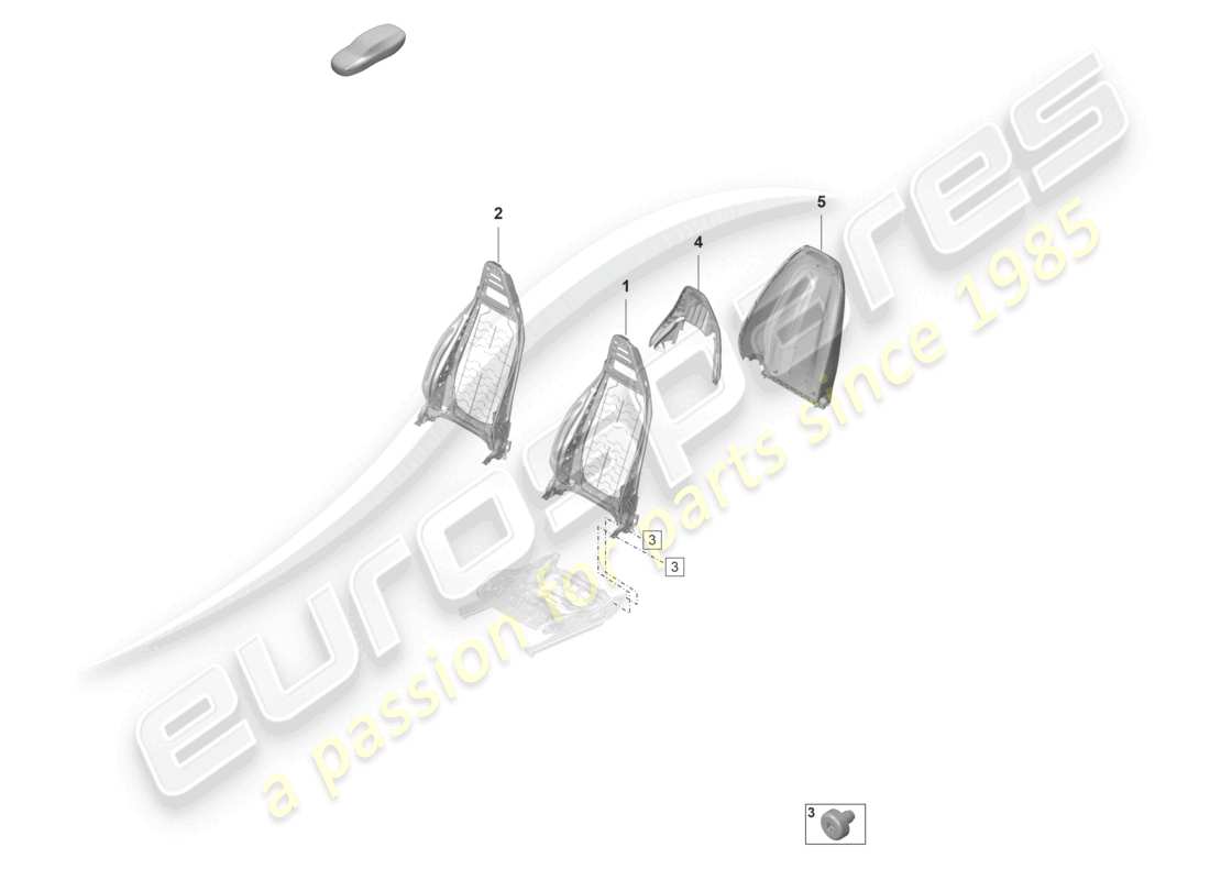 porsche 2022 (panamera 971-2) rückenlehnenrahmen rückenlehnenschale standardsitz teilediagramm