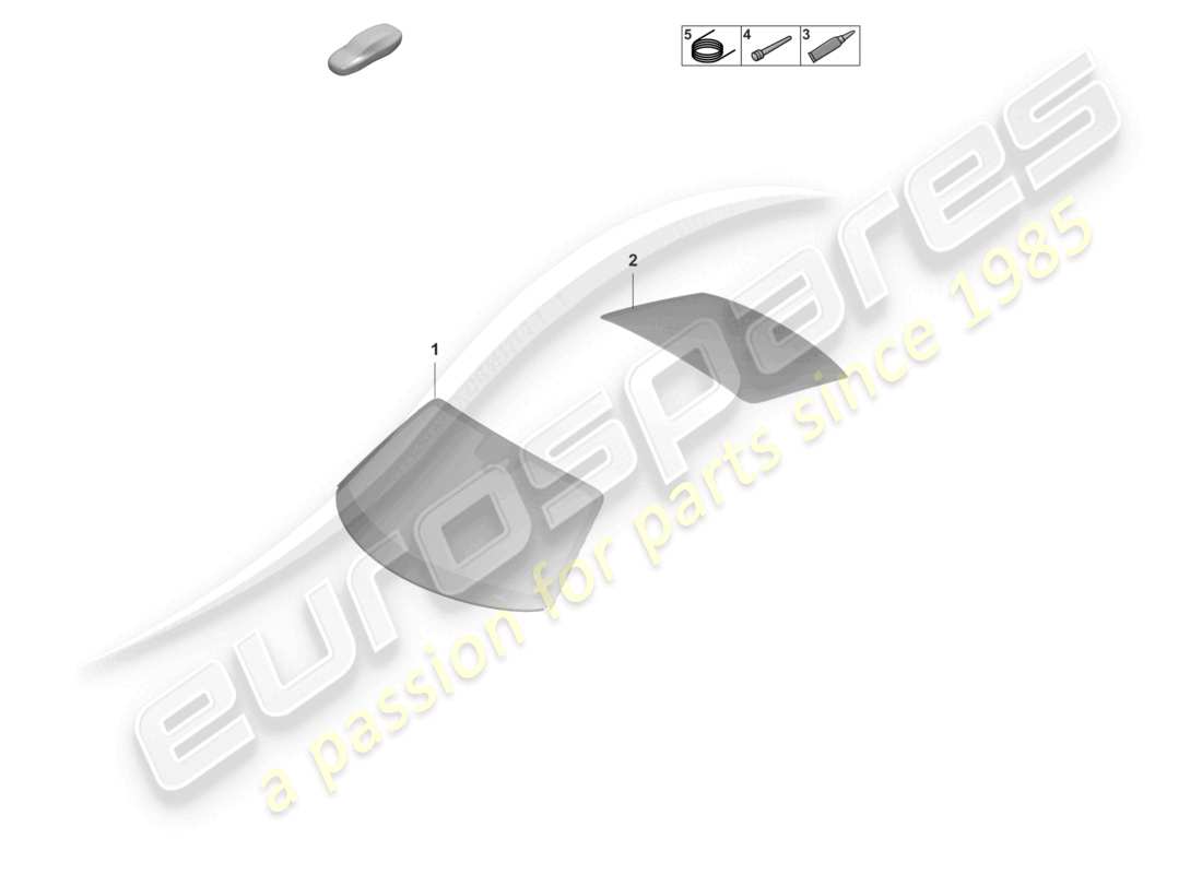 porsche 2022 (992-1 gt3/rs/st) windschutzscheibe heckscheibe teilediagramm
