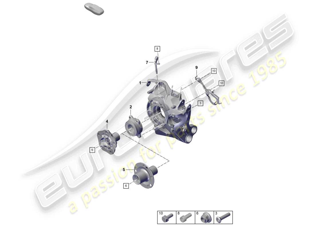 porsche 2022 (992-1 turbo / s) hinterachse radlager mit montageteilen radnabe teilediagramm