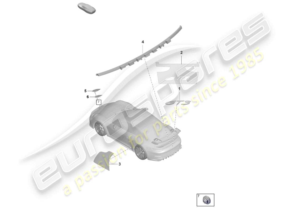 porsche 2026 (992-2 gt3/rs/st) beschriften/beschriftungen ersatzteil-diagramm