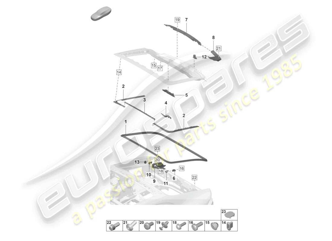 porsche 2024 (panamera 971-2) dichtungen schalldämpfer heckklappe teilediagramm