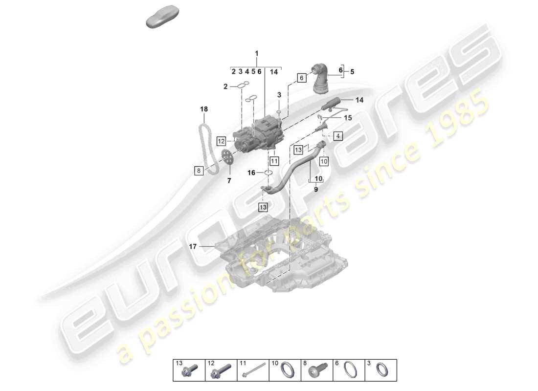 porsche 2021 (718 cayman gt4) ölpumpe ersatzteildiagramm
