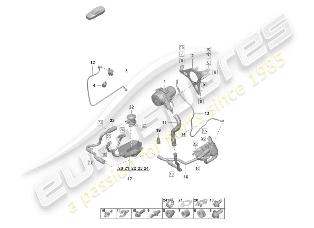 porsche 2025 (992-2 gt3/rs/st) sekundärluftpumpe teilediagramm