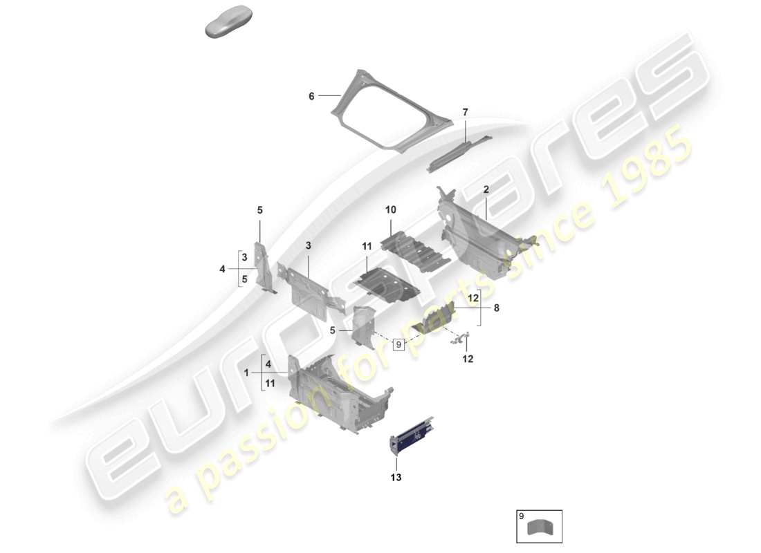 porsche 2025 (992-2 gt3/rs/st) vorderes kofferraumbodenblech einzelteile teilediagramm