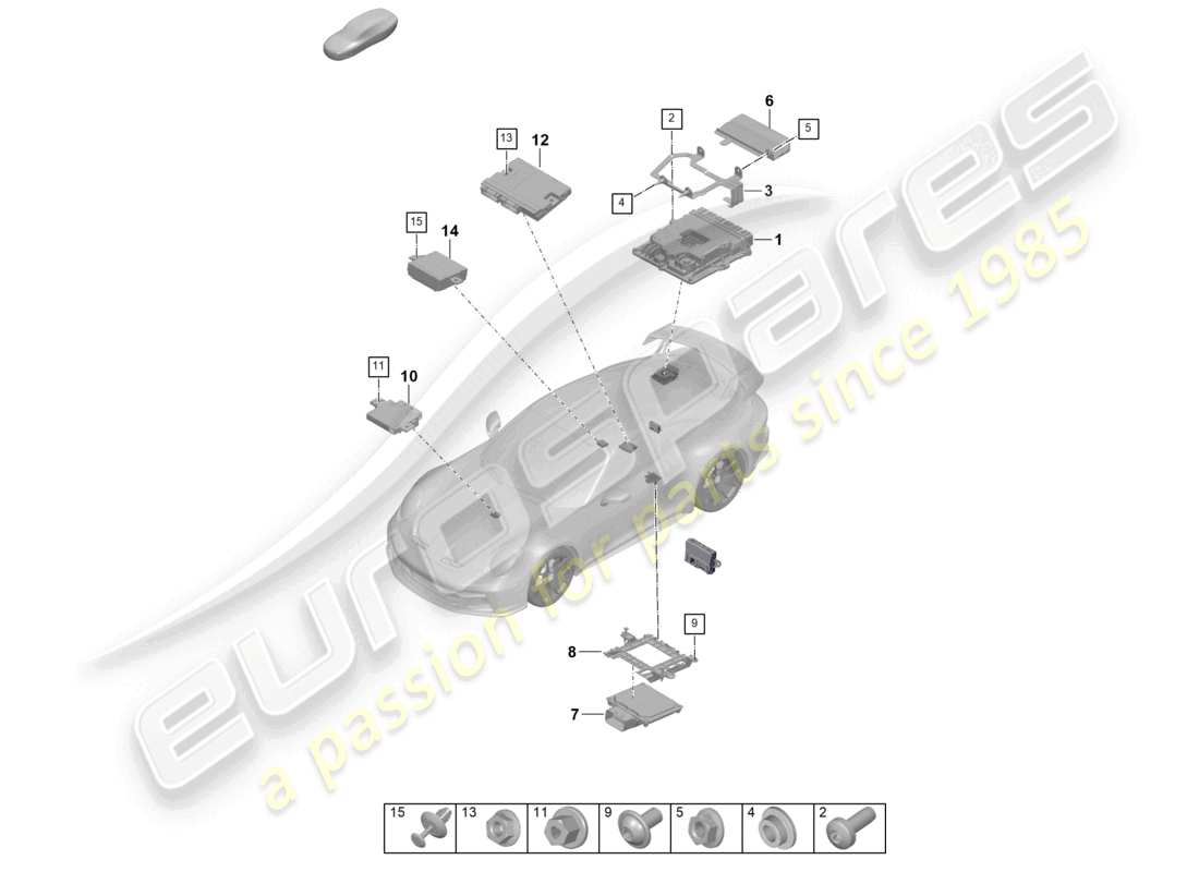 porsche 2026 (992-2 gt3) steuergeräte ersatzteildiagramm