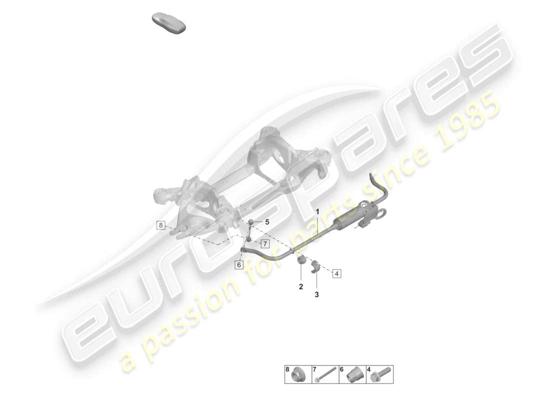 porsche 2020 (taycan 9j1-1) stabilisator für fahrzeuge mit elektronischer wankstabilisierung ersatzteildiagramm