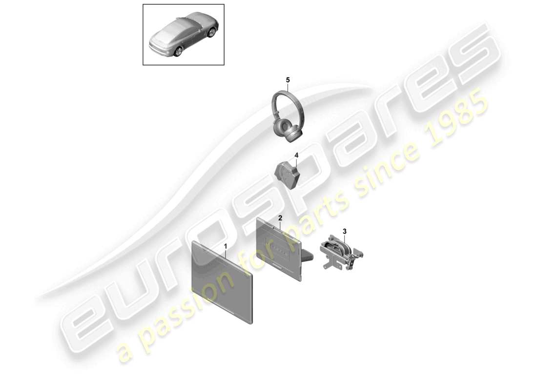 porsche 2021 (panamera 971-1) teilediagramm für das rücksitz-unterhaltungssystem
