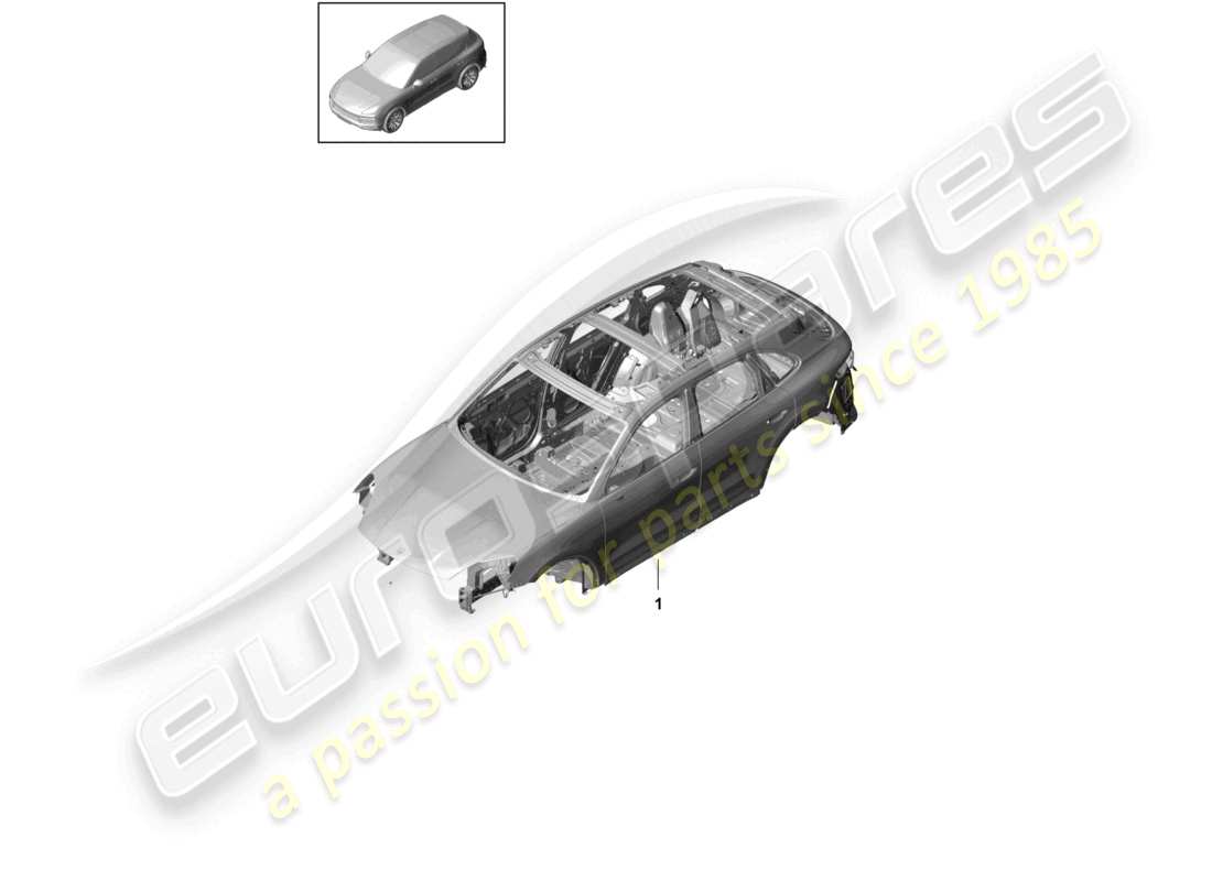porsche 2022 (cayenne e3 9ya/9yb) karosserie teilediagramm
