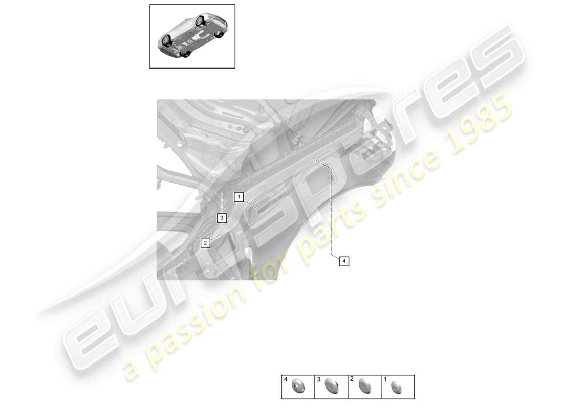 porsche 2021 (panamera 971-1) bungs inneres vorderende teilediagramm