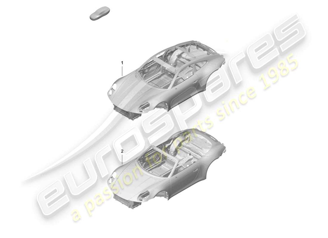 porsche 2022 (992-1) karosserie - teilediagramm