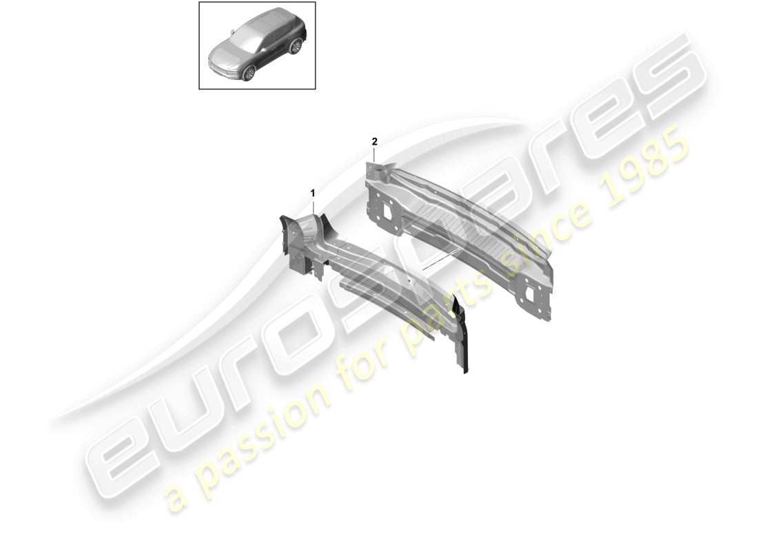 porsche 2023 (cayenne e3 9ya/9yb) querwand heckteil teilediagramm