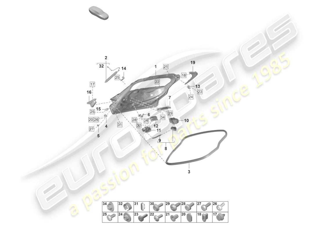 porsche 2022 (taycan 9j1-1) hintere klappe - teilediagramm