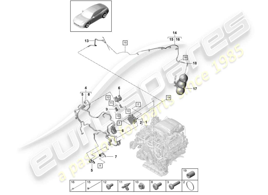 porsche 2021 (panamera 971-1) vakuumsystem vakuumpumpe teilediagramm