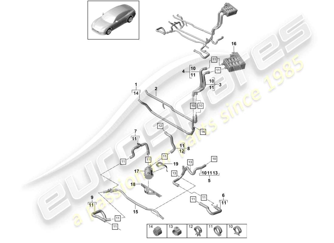 porsche 2021 (panamera 971-1) heizung vorne hybrid-teilediagramm