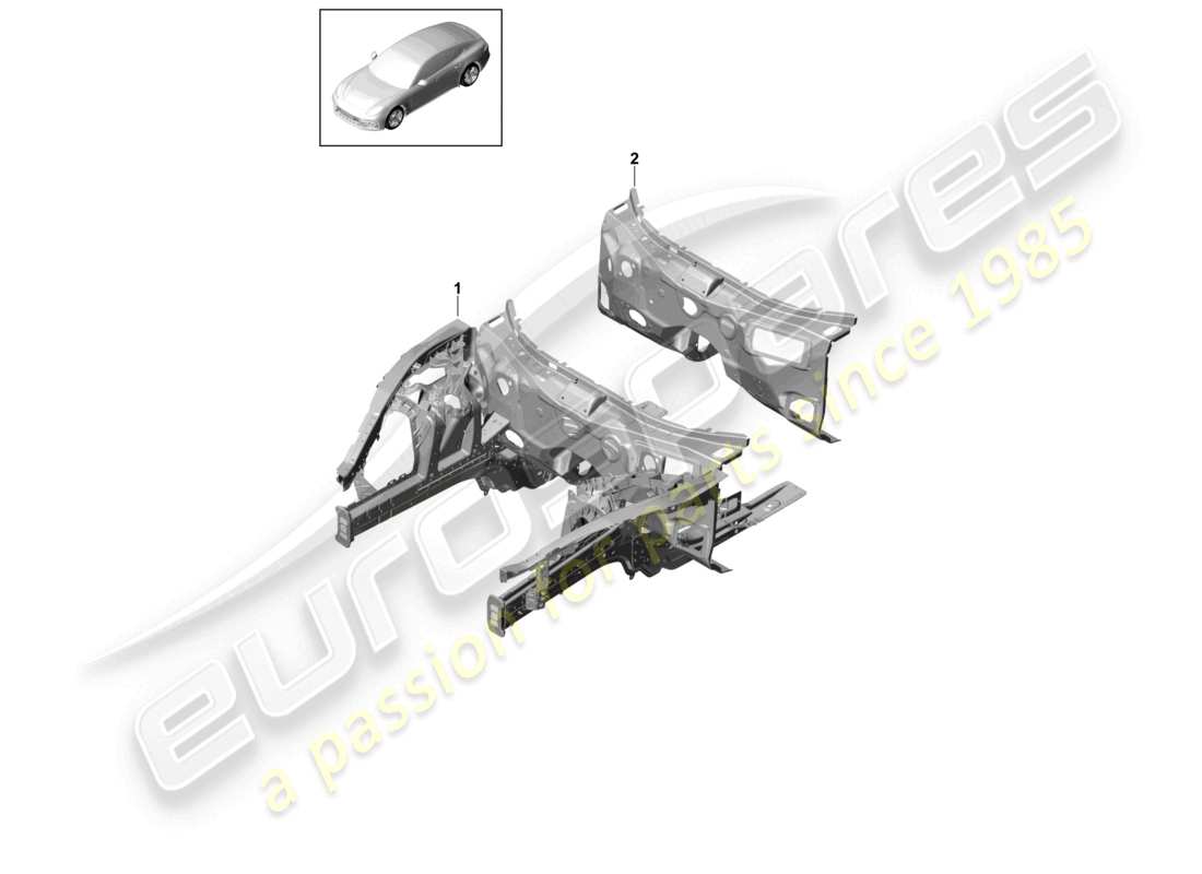 porsche 2021 (panamera 971-1) front end teilediagramm