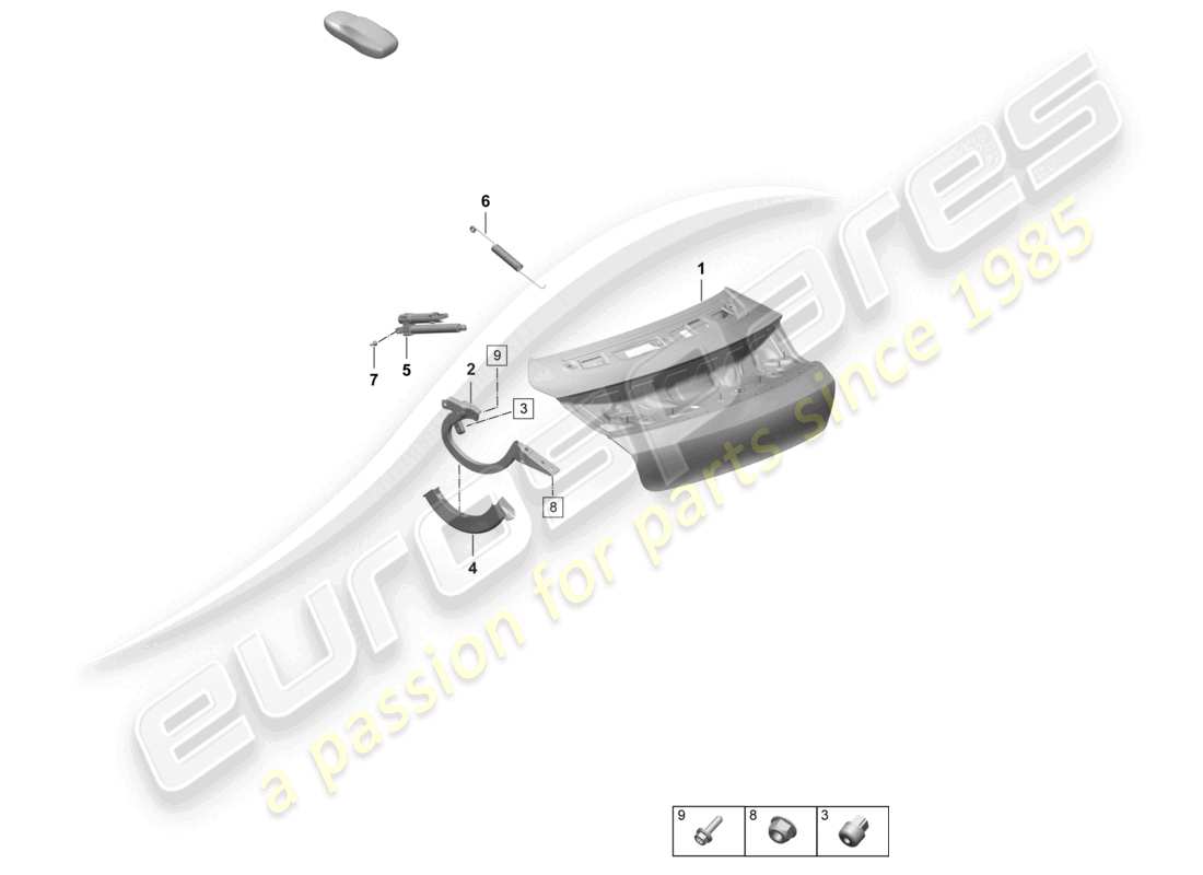 porsche 2026 (taycan 9j1-2) hinterer deckel teilediagramm